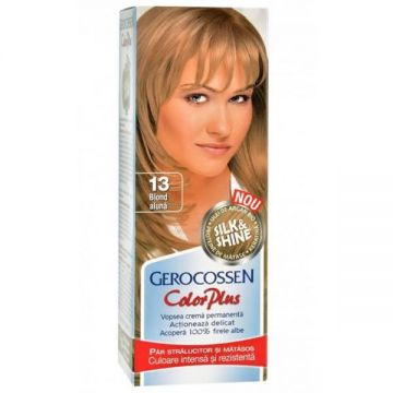 Vopsea de Par Silk&Shine Gerocossen Color Plus, nuanta 13 Blond Aluna, 50 g