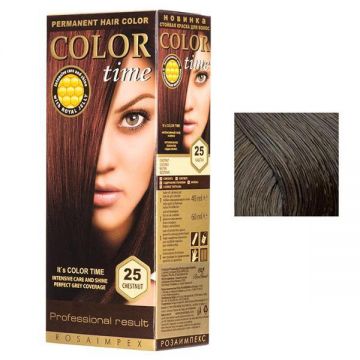 Vopsea Permanenta pentru Par Rosa Impex Color Time, nuanta 15 Dark Chocolate