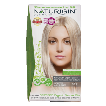 Vopsea de par Lightest Blonde Ash 10.2, 115ml, Naturigin