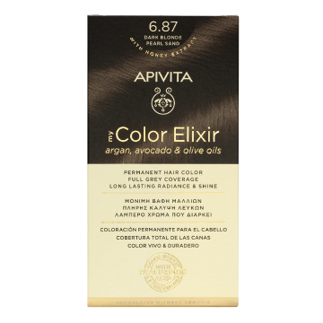 Vopsea de par My Color Elixir, Dark Blonde Pearl Sand N6.87, 155 ml, Apivita