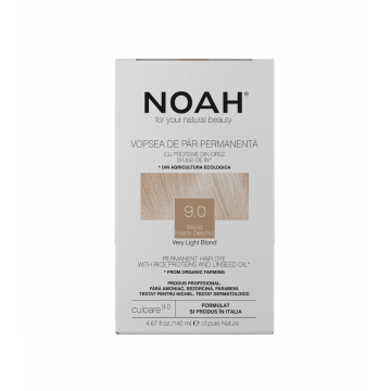 Vopsea de par naturala Blond foarte deschis (9.0), 140ml, Noah