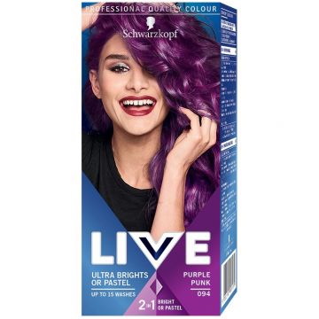 Vopsea de par Schwarzkopf 094 Purple Punk, 80ml, Live