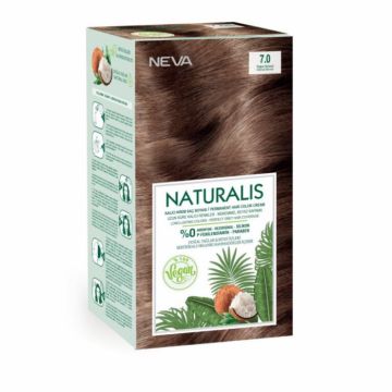 Vopsea de par vegana fara amoniac Blond intens 7.0, 150ml, Neva Naturalis