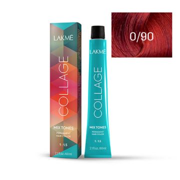 Lakme Vopsea profesionala permanenta pentru par 0/90 rosu Collage Mix Tone 60ml