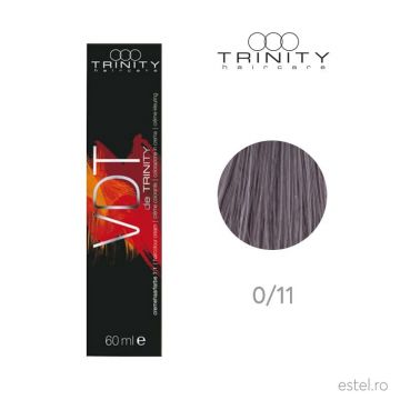 Vopsea crema pentru par VDT Trinity Haircare 0/11 Cenusiu, 60 ml