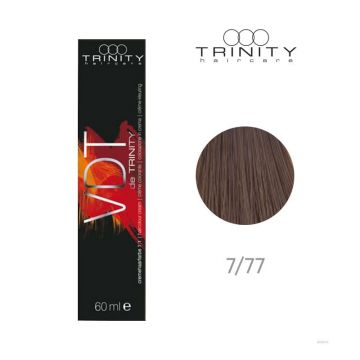 Vopsea crema pentru par VDT Trinity Haircare 7/77 Caramel intens, 60 ml