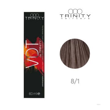 Vopsea crema pentru par VDT Trinity Haircare 8/1 Blond deschis cenusiu, 60 ml