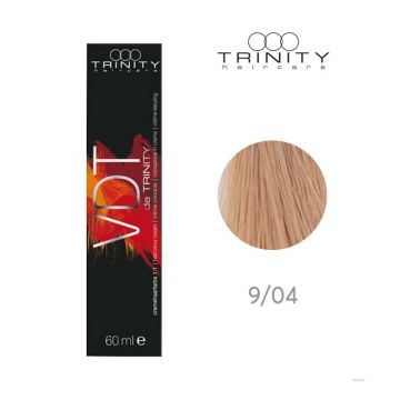 Vopsea crema pentru par VDT Trinity Haircare 9/04 Blond luminos natural rosu, 60 ml