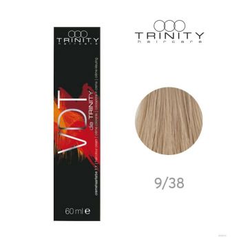 Vopsea crema pentru par VDT Trinity Haircare 9/38 Blond luminos auriu perlat, 60 ml