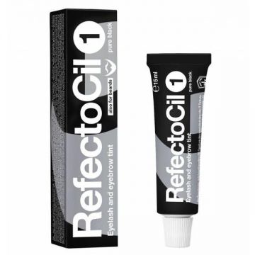 Vopsea pentru Gene si Sprancene RefectoCil, nuanta 1 Negru Inchis, 15 ml