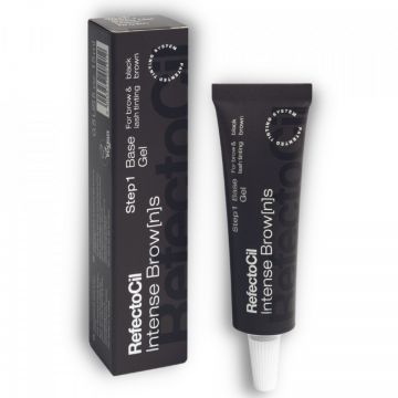 RefectoCil Vopsea maro negricios cu efect de henna pentru gene&sprancene Intense Brow[n]s Base Gel Step 1 - Black Brown 15ml