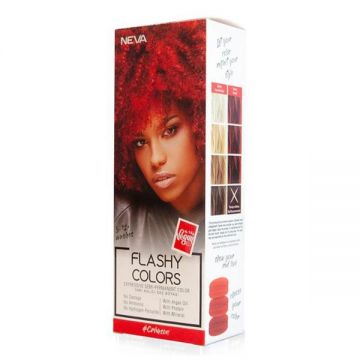 Vopsea Semi-Permanenta 100% Vegana - Neva Flashy Colors Crimson, nuanta Roscat Intens, 100 ml