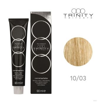 Vopsea crema pentru par COT Trinity Haircare 10/03 Blond perlat auriu natural, 90 ml