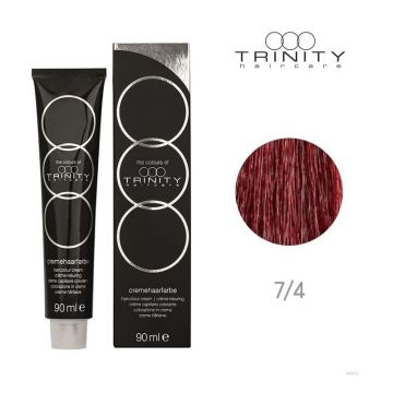 Vopsea crema pentru par COT Trinity Haircare 7/4 Blond mediu rosu, 90 ml