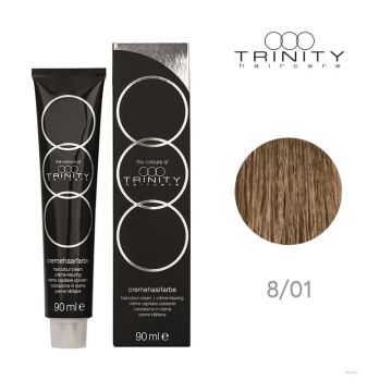 Vopsea crema pentru par COT Trinity Haircare 8/01 Blond deschis cenusiu natural, 90 ml