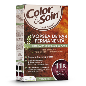 Vopsea de par fara amoniac, fara silicon, roscat afina, 11R, Color&Soin