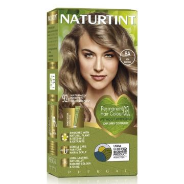 Vopsea de par permanenta 8A Ash Blonde, 170 ml, Naturtint