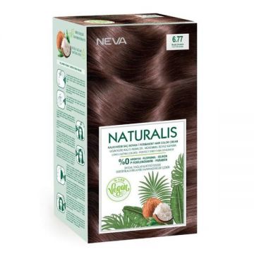 Vopsea de Par Vegana Fara Amoniac - Naturalis, Neva, nuanta 6.77 Ciocolatiu, 150 ml