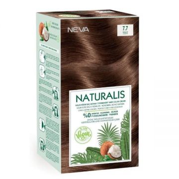 Vopsea de Par Vegana Fara Amoniac - Naturalis, Neva, nuanta 7.7 Caramel, 150 ml