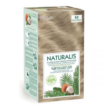 Vopsea de Par Vegana Fara Amoniac - Naturalis, Neva, nuanta 9.0 Blond Foarte Deschis, 150 ml