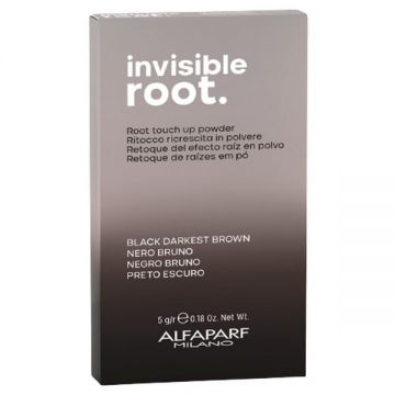 Pudra Coloranta pentru Radacini - Alfaparf Milano Invisible Root Powder, nuanta Black Darkest Brown, 5 g