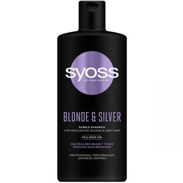 Sampon Nuantator pentru Par Blond, Grizonat sau cu Suvite - Syoss Blonde & Silver Purple Shampon for Highlighted, Blonde & Grey Hair, 440 ml