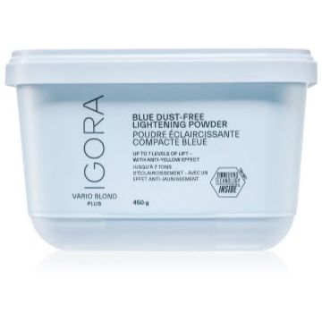 Schwarzkopf Professional IGORA Vario Blond Blue Dust-Free Lightening Powder decolorant cu conținut de argilă pentru par blond