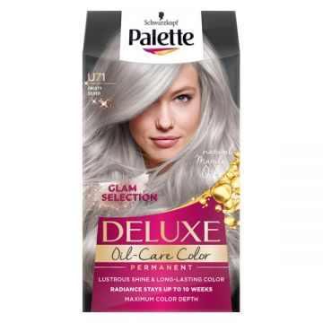 Vopsea de Par Permanenta - Schwarzkopf Palette Deluxe Oil-Care Color Permanent Glam Selection, nuanta U-71 Frosty Silver