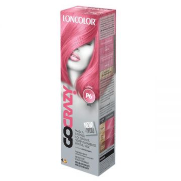 Masca Crema Coloranta Semipermanenta pentru Par Loncolor GoCrazy, nuanta P6 GoPink, 100 ml