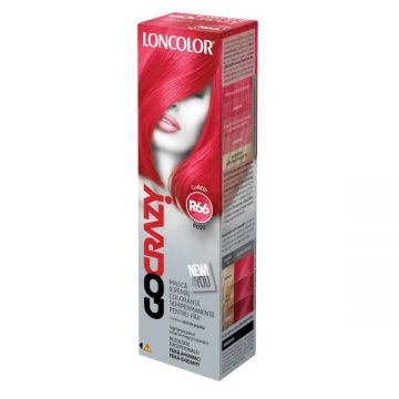 Masca Crema Coloranta Semipermanenta pentru Par Loncolor GoCrazy, nuanta R66 GoRed, 100 ml