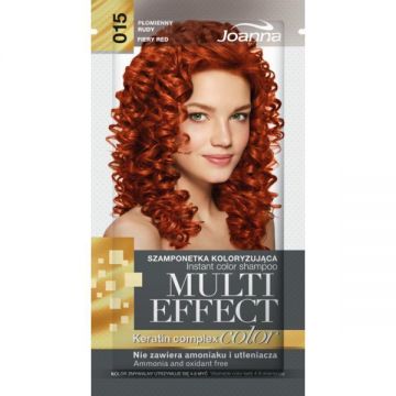 Sampon nuanțator fără amoniac Joanna Multi Effect 015 roșu aprins, 35ml