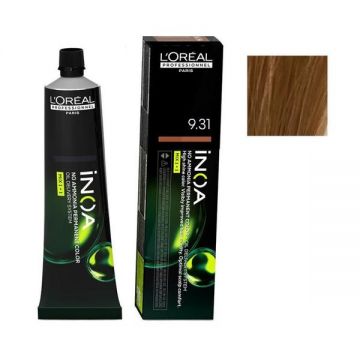 Vopsea de Par Demi-permanenta L'Oreal Professionnel Inoa 9.31 Very Light Golden Ash Blonde, 60 ml