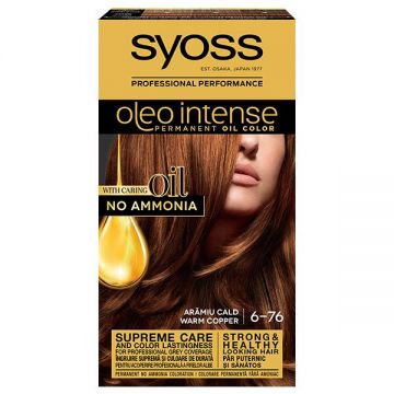 Vopsea de Par Demi-permanenta - Syoss Professional Performance Oleo Intense Permanent Oil Color, nuanta 6-76 Aramiu Cald