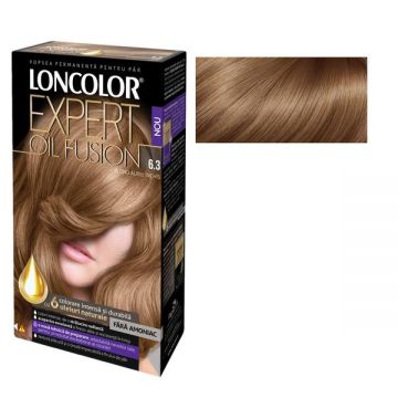 Vopsea de Par Permanenta Fara Amoniac Loncolor Expert Oil Fusion, nuanta 6.3 blond auriu inchis