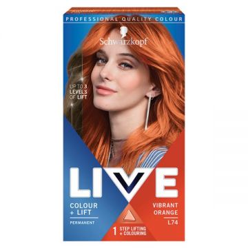 Vopsea de Par Permanenta - Schwarzkopf Live Colour +Lift Permanent, nuanta L74 Vibrant Orange