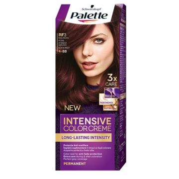 Vopsea de Par Permanenta - Schwarzkopf Palette Intensive Color Creme Long-Lasting Intensity Permanent, nuanta 4-88 (RF3) Rosu Inchis Intens