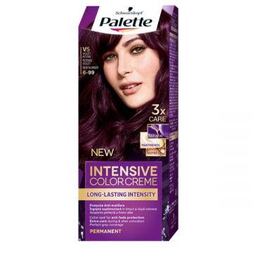 Vopsea de Par Permanenta - Schwarzkopf Palette Intensive Color Creme Long-Lasting Intensity Permanent, nuanta 6-99 (V5) Violet Intens