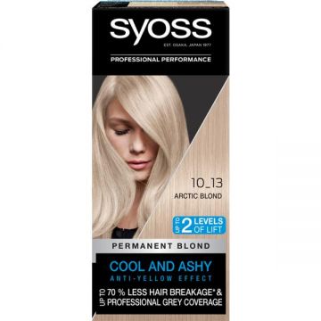 Vopsea de Par Permanenta - Syoss Professional Performance Permanent Blond Cool and Ashy Anti-Yellow Effect Baseline, nuanta 10_13 Arctic Blond