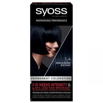 Vopsea de Par Permanenta - Syoss Professional Performance Permanent Coloration Baseline, nuanta 1_4 Blue Black