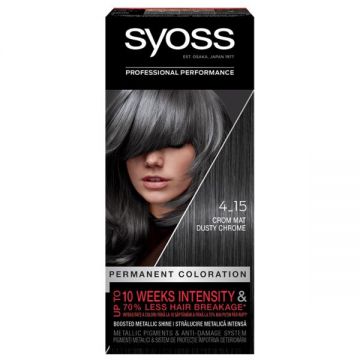 Vopsea de Par Permanenta - Syoss Professional Performance Permanent Coloration Baseline, nuanta 4_15 Dusty Chrome