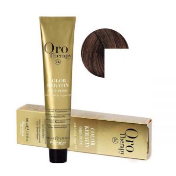 Vopsea Demi-permanenta Fanola Oro Therapy Color Keratin 6.34 Blond Inchis Auriu Aramiu, 100ml