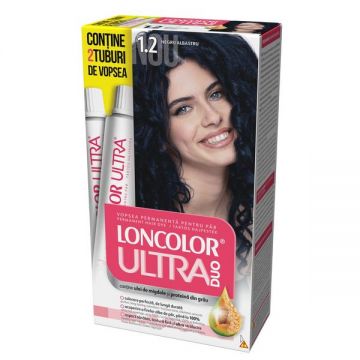 Vopsea Permanenta pentru Par Loncolor Ultra Max, nuanta 1.2 negru albastru