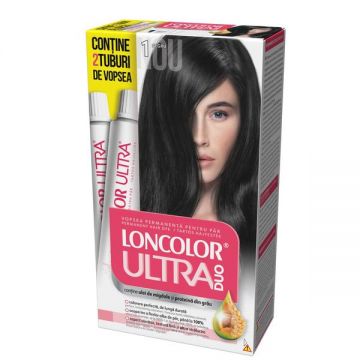 Vopsea Permanenta pentru Par Loncolor Ultra Max, nuanta 1 negru