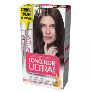 Vopsea Permanenta pentru Par Loncolor Ultra Max, nuanta 4.11 ciocolata