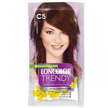 Vopsea Semipermanenta Loncolor Trendy Colors, nuanta C5 castaniu R & B, 2x 25 ml