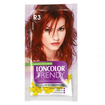 Vopsea Semipermanenta Loncolor Trendy Colors, nuanta R3 rosu rave, 2x 25 ml