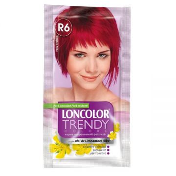 Vopsea Semipermanenta Loncolor Trendy Colors, nuanta R6 rosu techno, 2x 25 ml