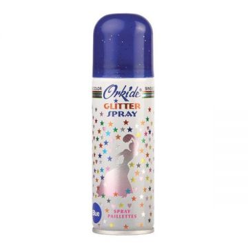 Spray Stralucitor Albastru tip glitter pentru par si corp Orkide, 90 ml