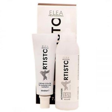 Vopsea crema pentru sprancene si gene Elea Professional Artisto Color, 4.01 Grafit, 65ml