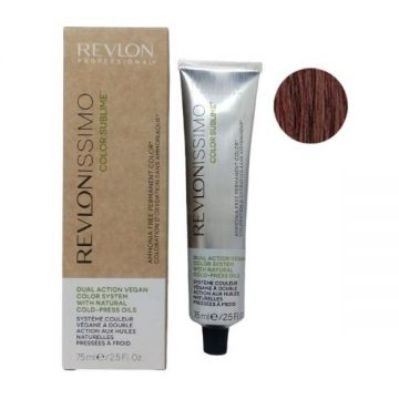 Vopsea Vegana Demi-permanenta - Revlon Professional Color Sublime by Revlonissimo Ammonia Free Permanent Color, nuanta 5.35 Light Golden Mahogany Brown, 75 ml